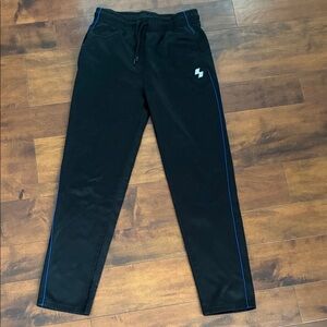 Boys black with side blue stripe athletic pants